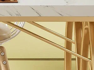 Modern Dining  or Kitchen Table for 4-6 People, Unique Rectangular Table