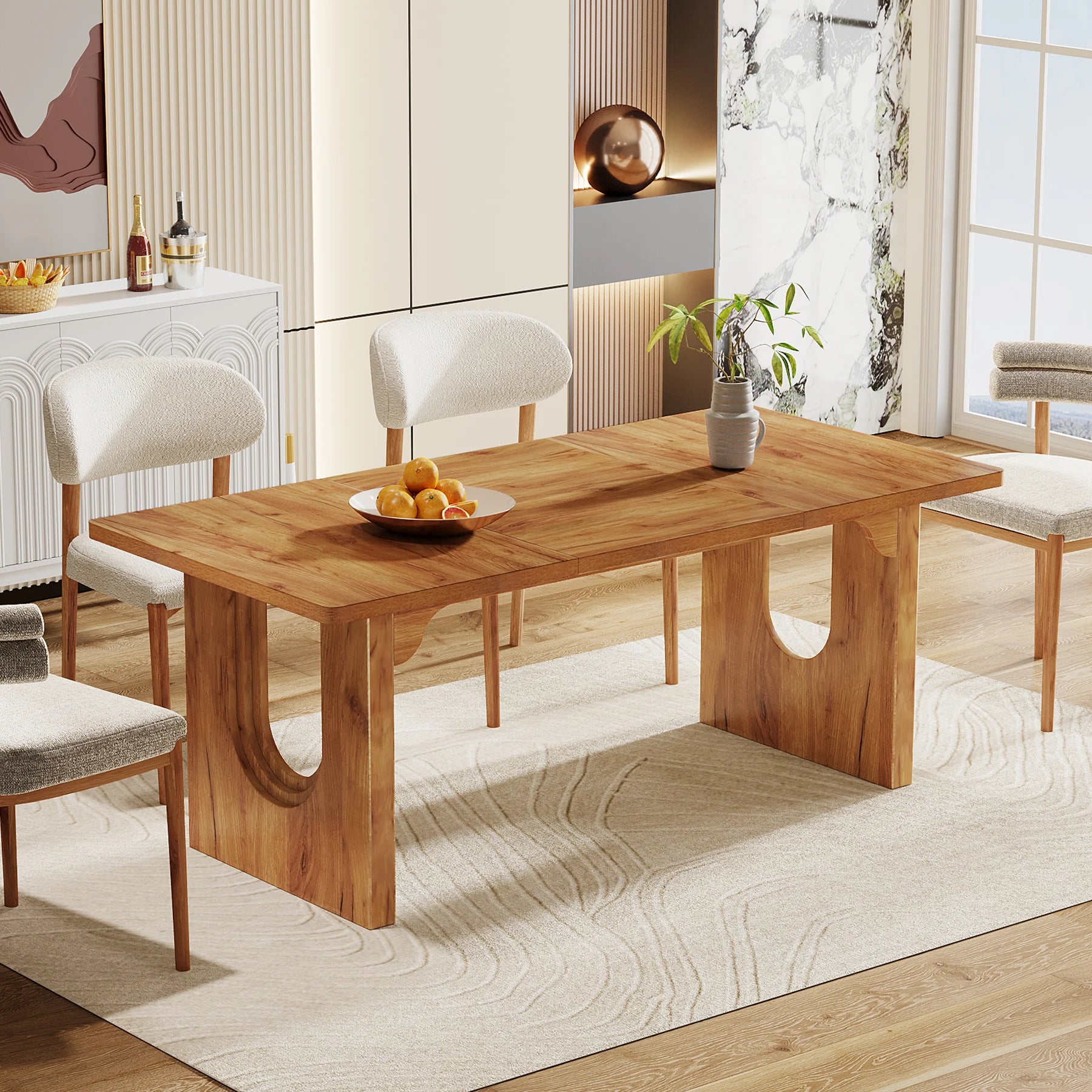Tribesigns Modern Dining Table for 6 to 8 People