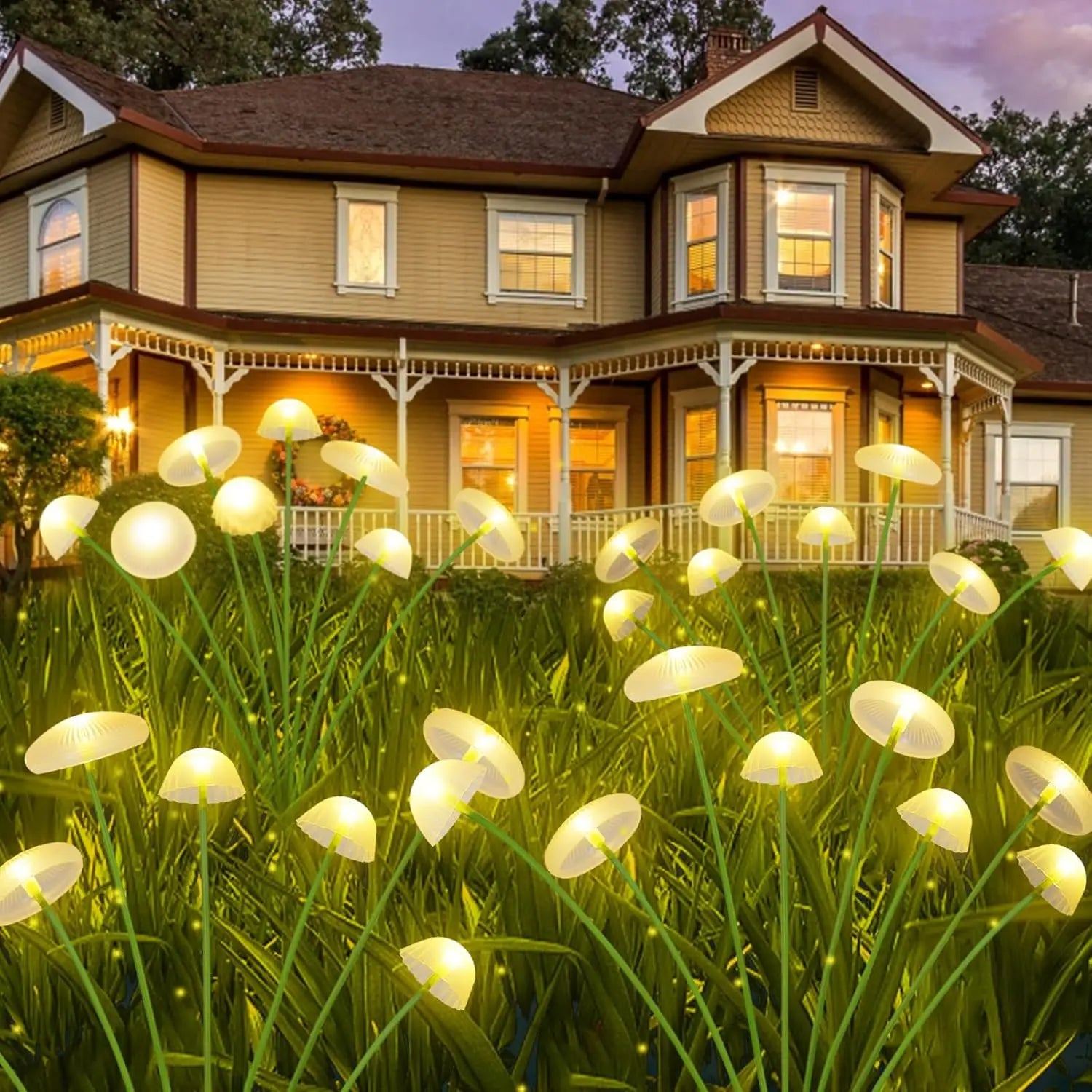 LED Solar Garden Lights Dual Mode Mushroom Lights Waterproof Decor Yard Patio Pathway