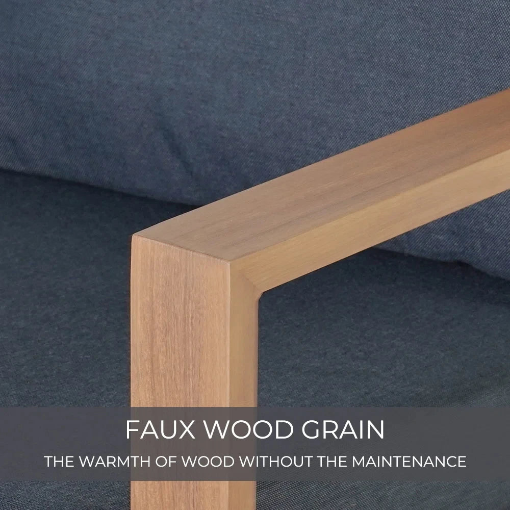 4-Piece Modern Furniture Sets, Faux Wood Grain Finish Frame Sofa