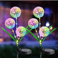 1PC/2PC 1 head/3 head solar LED dandelion outdoor ground mounted light,suitable for courtyard,garden,and landscape decoration