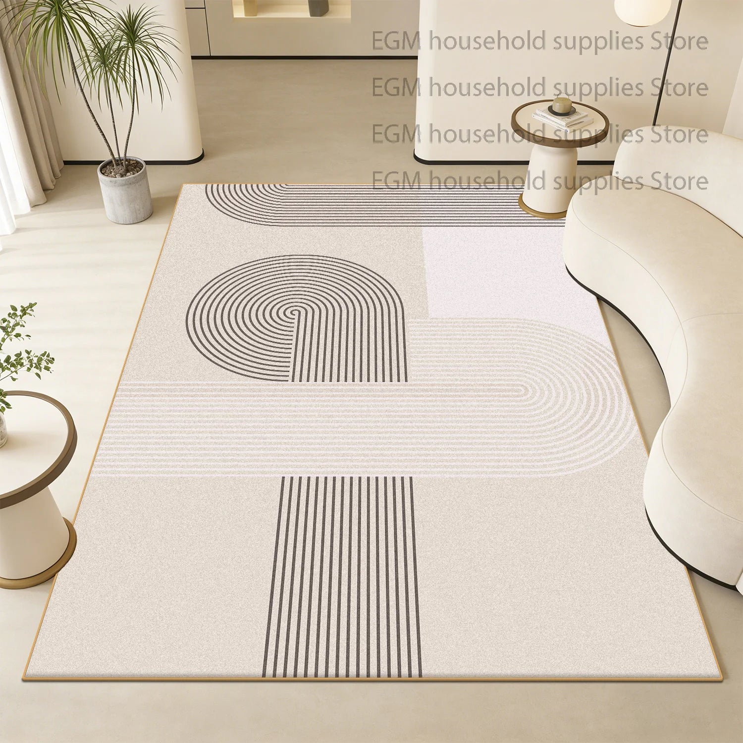 Modern Luxury Carpets Geometric Living Room Decorative Bed Room Soft Rug Washable Non-slip Study Customizable Floor Mat Office