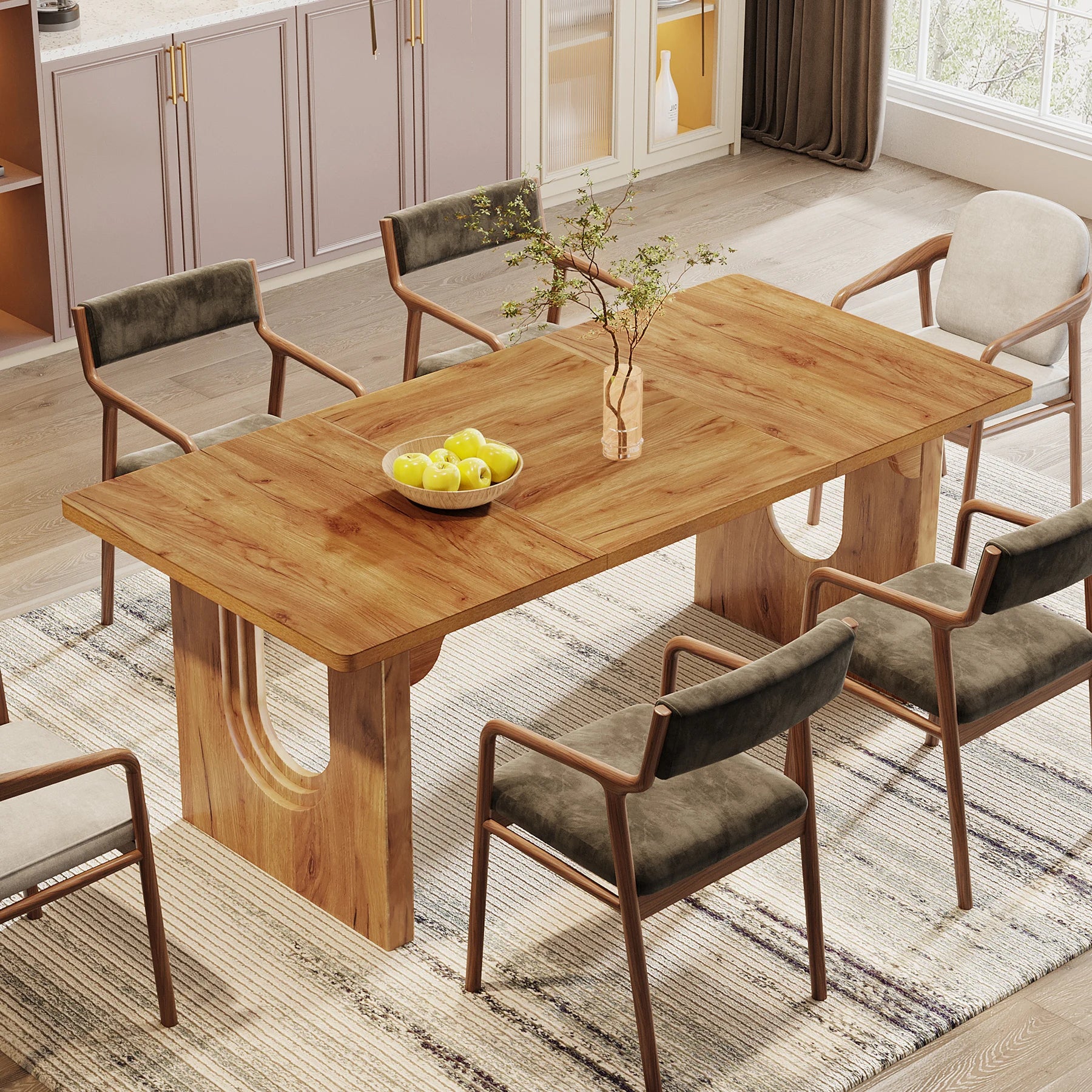 Tribesigns Modern Dining Table for 6 to 8 People