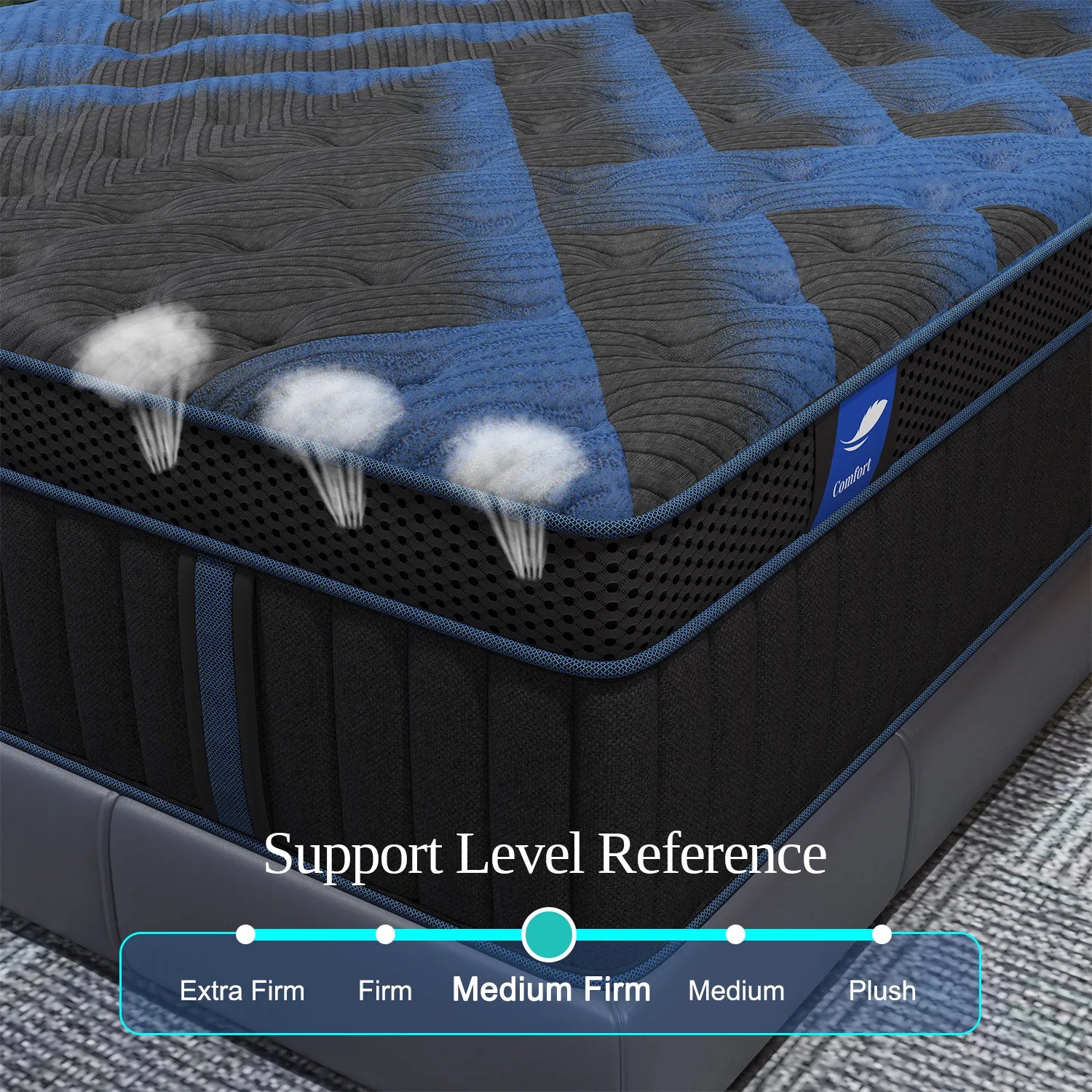 12"Gel Memory Foam Hybrid Pocket Spring Mattress ,Twin ,Full, Queen. King Bed Mattress In A Box, Medium Firm