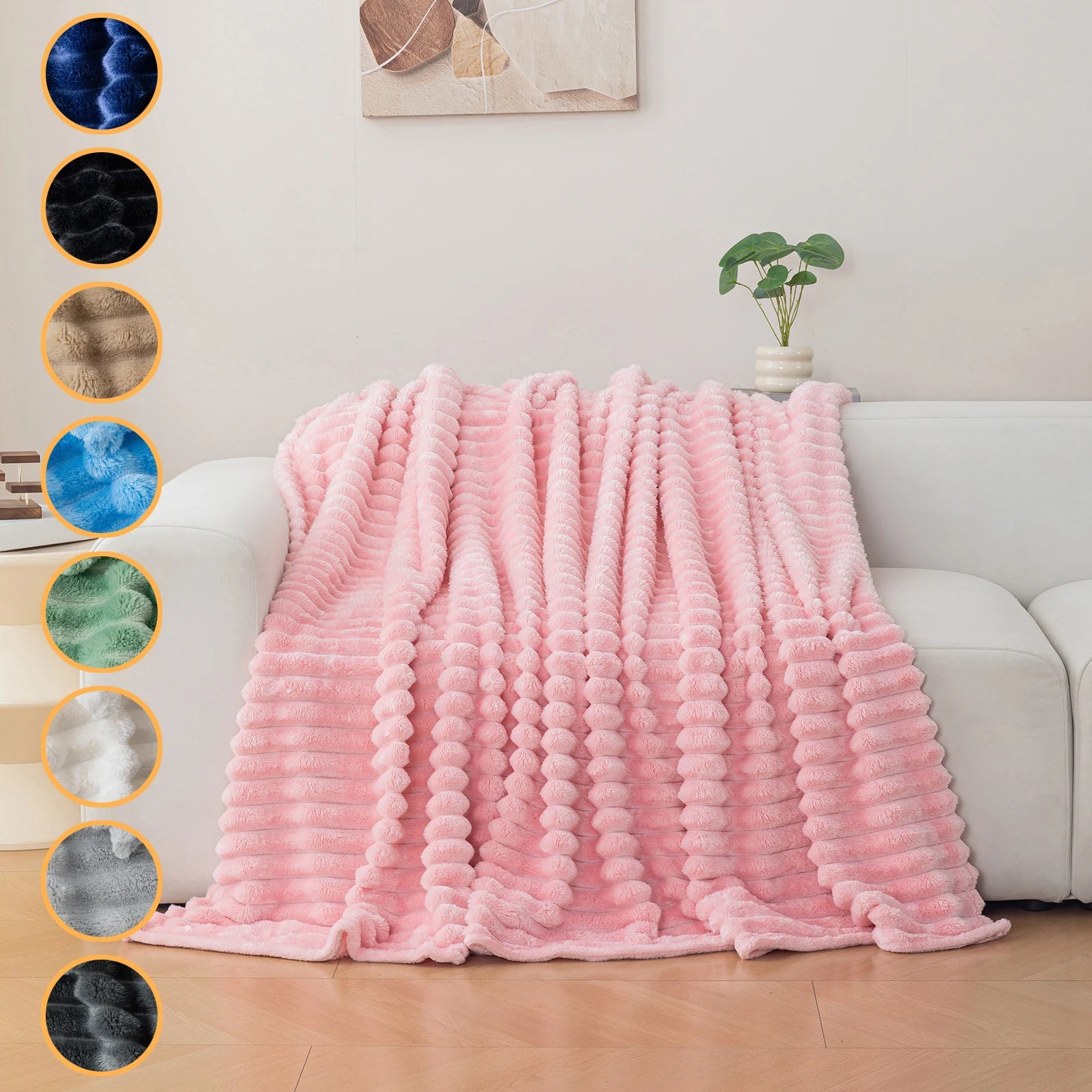 1pc Flannel Blanket - Soft, Comfortable, Warm Nap Blanket
