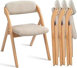 4 Folding Chairs with Padded Cushion