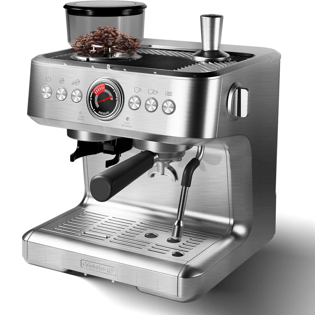 Espresso Machine with Grinder, Semi-Automatic