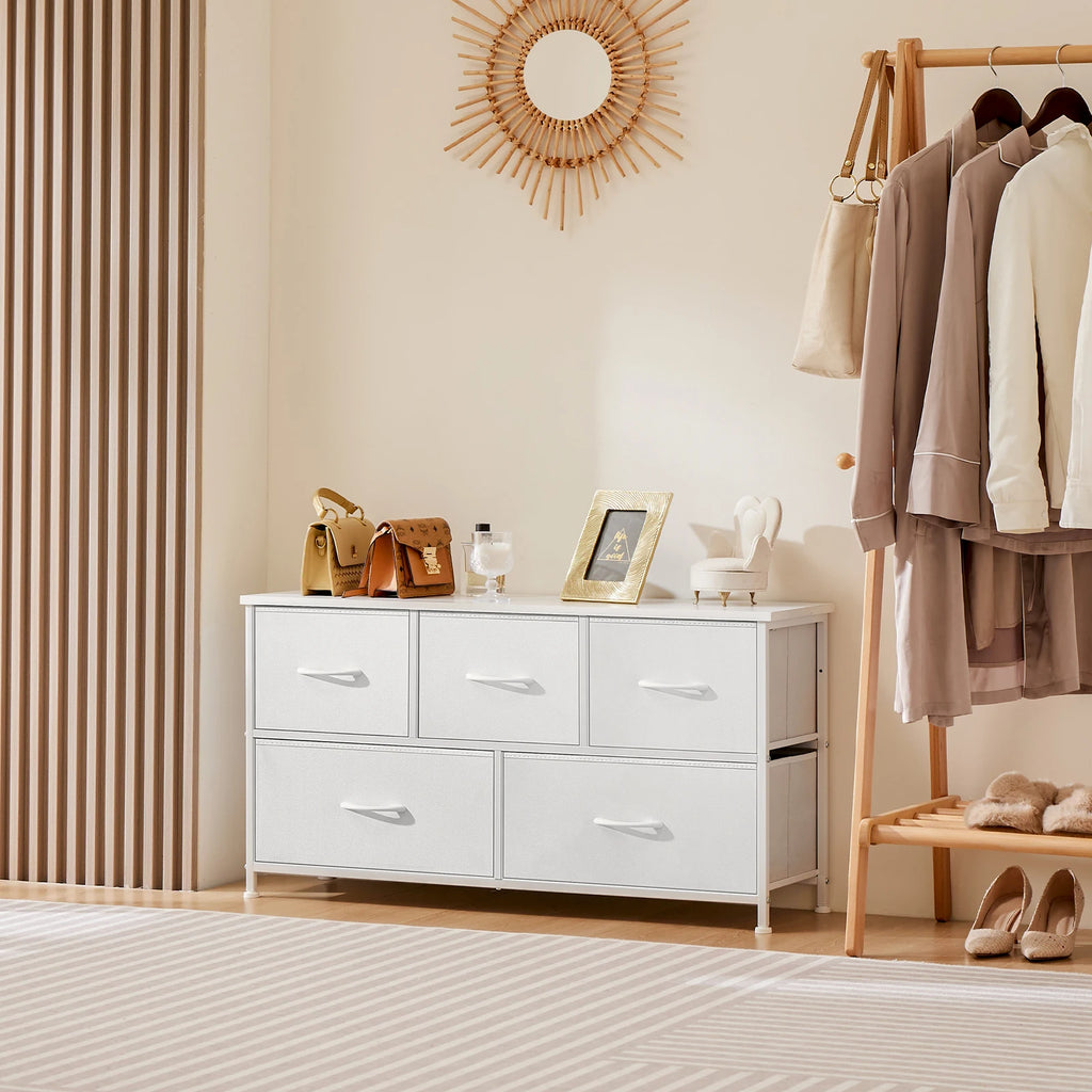 JHK Wardrobes With 5/7/10 White Lover Fabric Drawers Chest Wardrobe