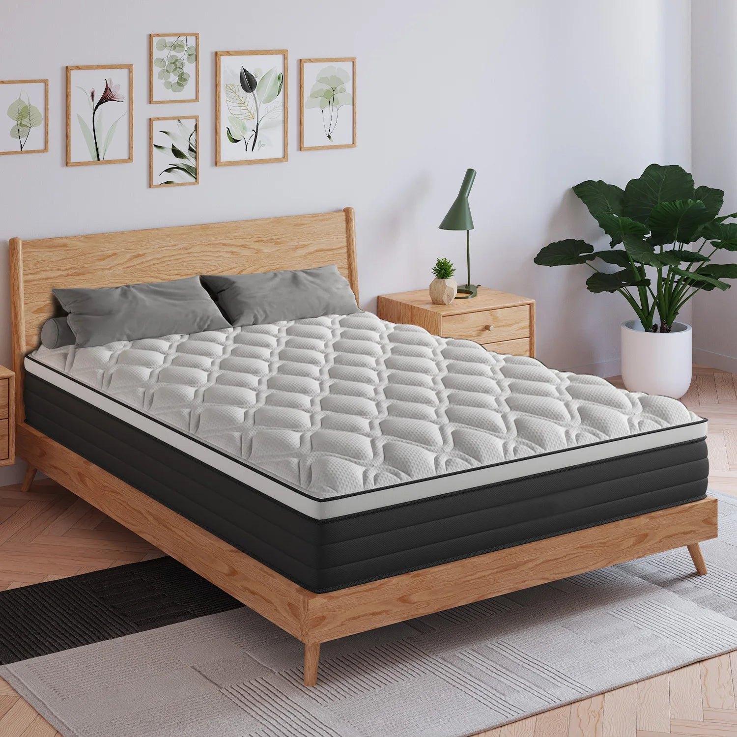 12 Inch Twin Full King Queen Mattress in A Box, Hybrid Memory Mattresses Euro Top Medium Firm for Back & Lumbar Support