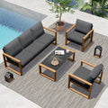 4-Piece Modern Furniture Sets, Faux Wood Grain Finish Frame Sofa