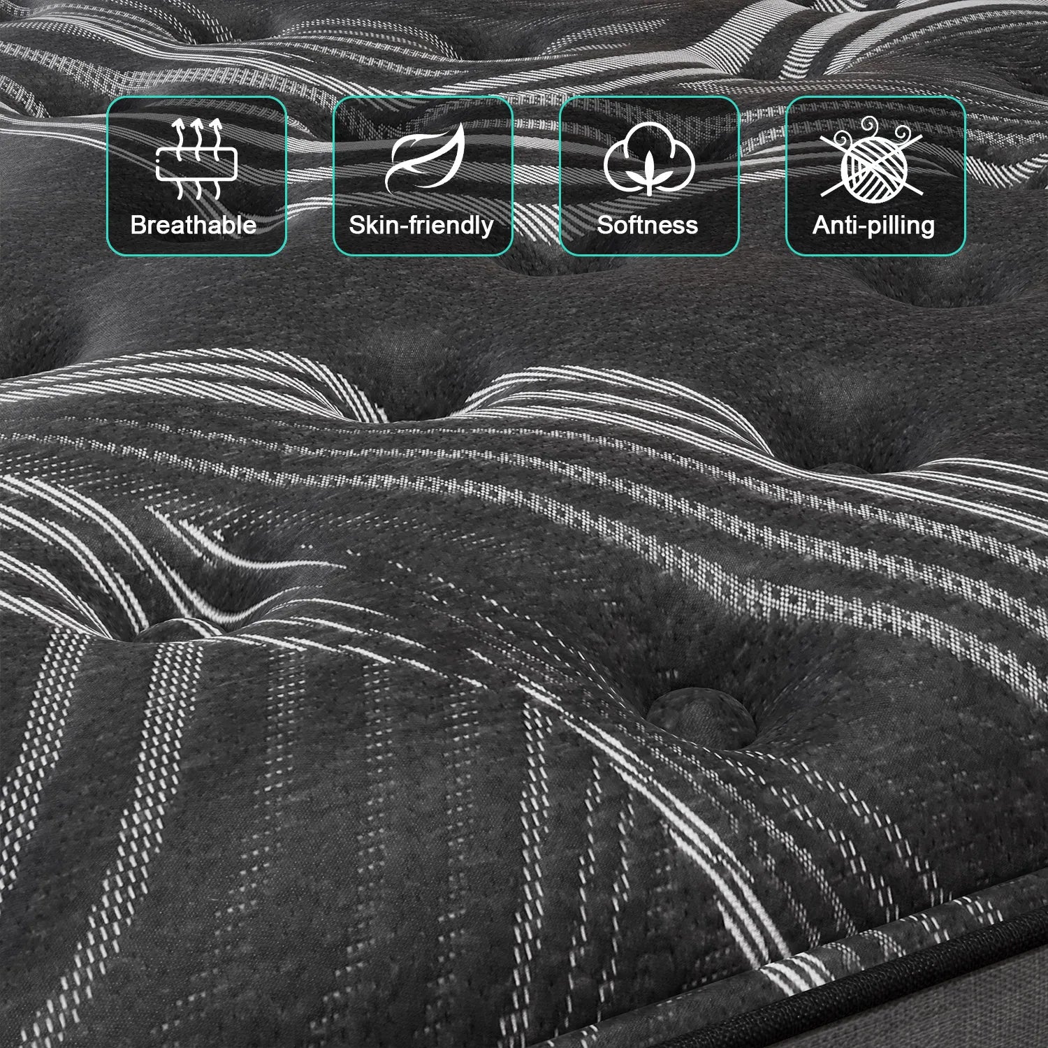 12"14" Gel Memory Foam Hybrid Pocket Spring Mattress Twin Full Queen