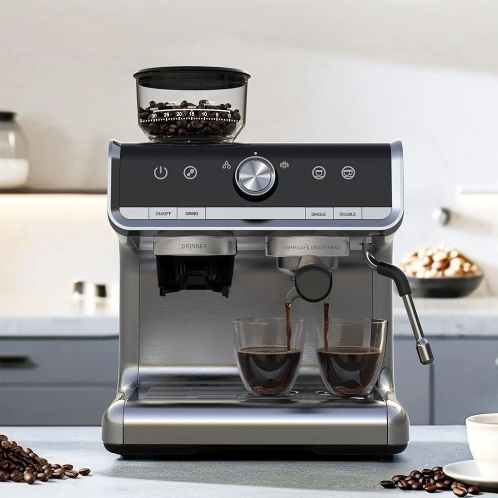 20 Bar Coffee Machine 1450W Semi Automatic Espresso Maker with Grinder