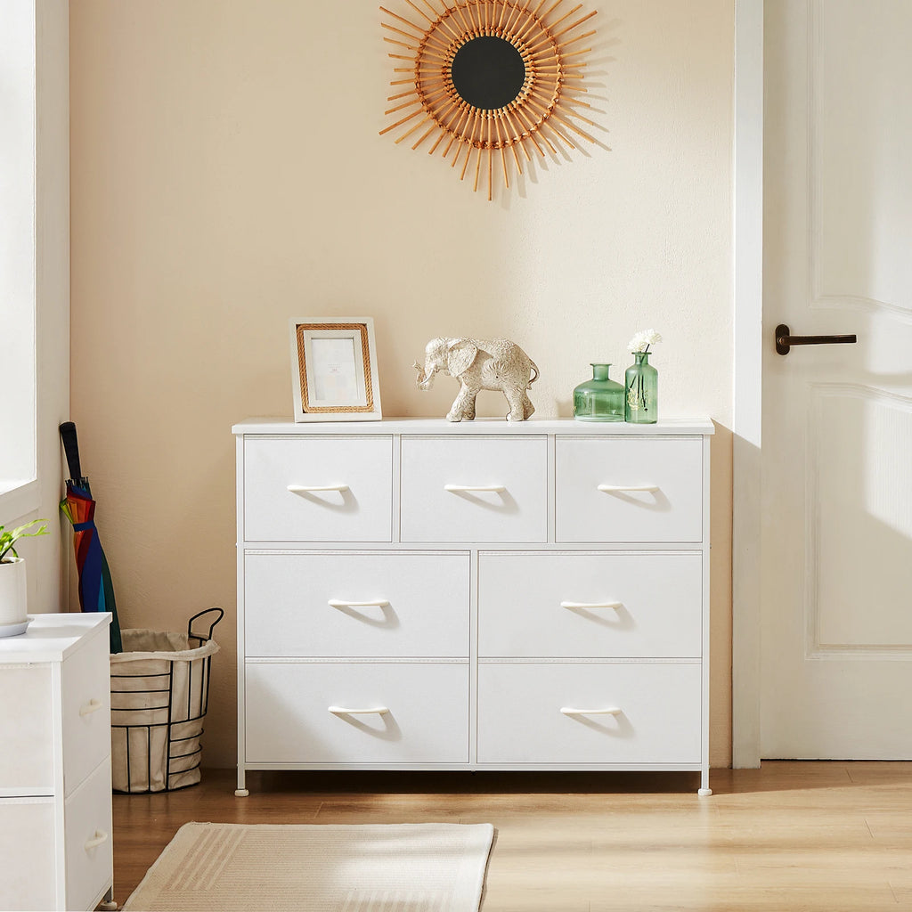JHK Wardrobes With 5/7/10 White Lover Fabric Drawers Chest Wardrobe