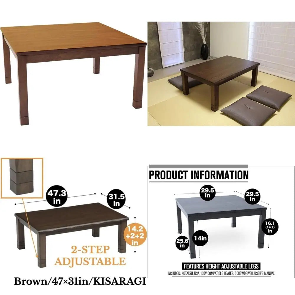 Japanese Kotatsu Table - Heated Wooden Chabudai Furniture