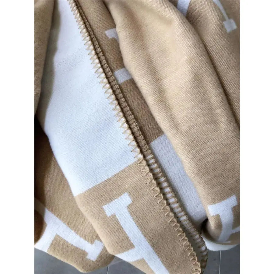 Throw Blanket Faux Fleece Cashmere Plaid Warm Shawl