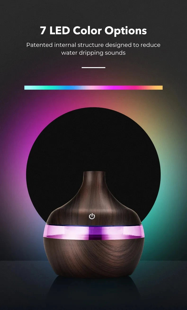 Electric Aroma Air Diffuser Wood Ultrasonic Air Humidifier Essential Oil Aromatherapy