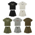 24fw Brand New Collection State Letter Print Short Sleeve T Shirt Shorts Sets Men Women