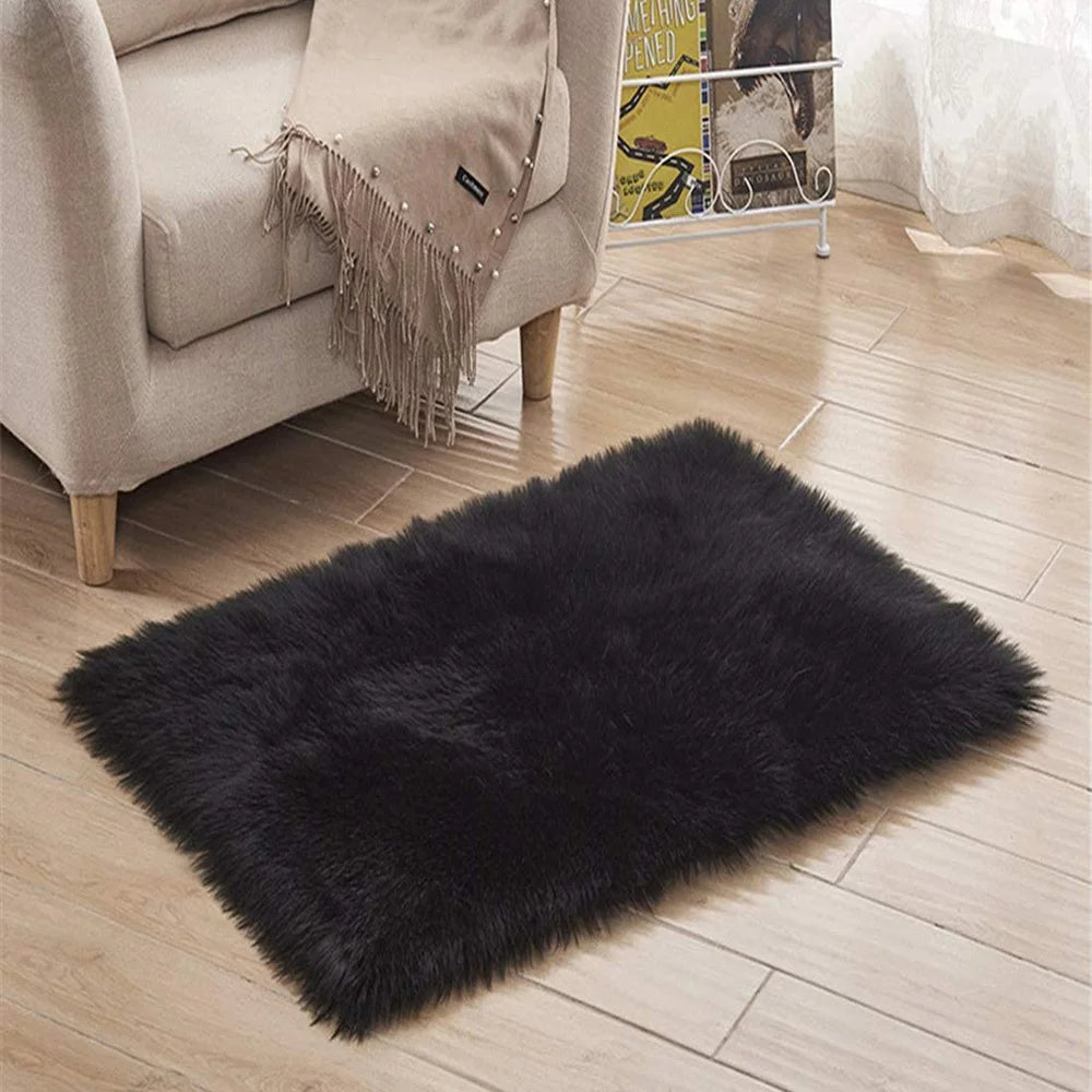 VIKAMA Silk Wool Rugs Children's Room Living Room Bedroom Tie-Dye Non-Slip Washable Machine Washable Carpet Mats
