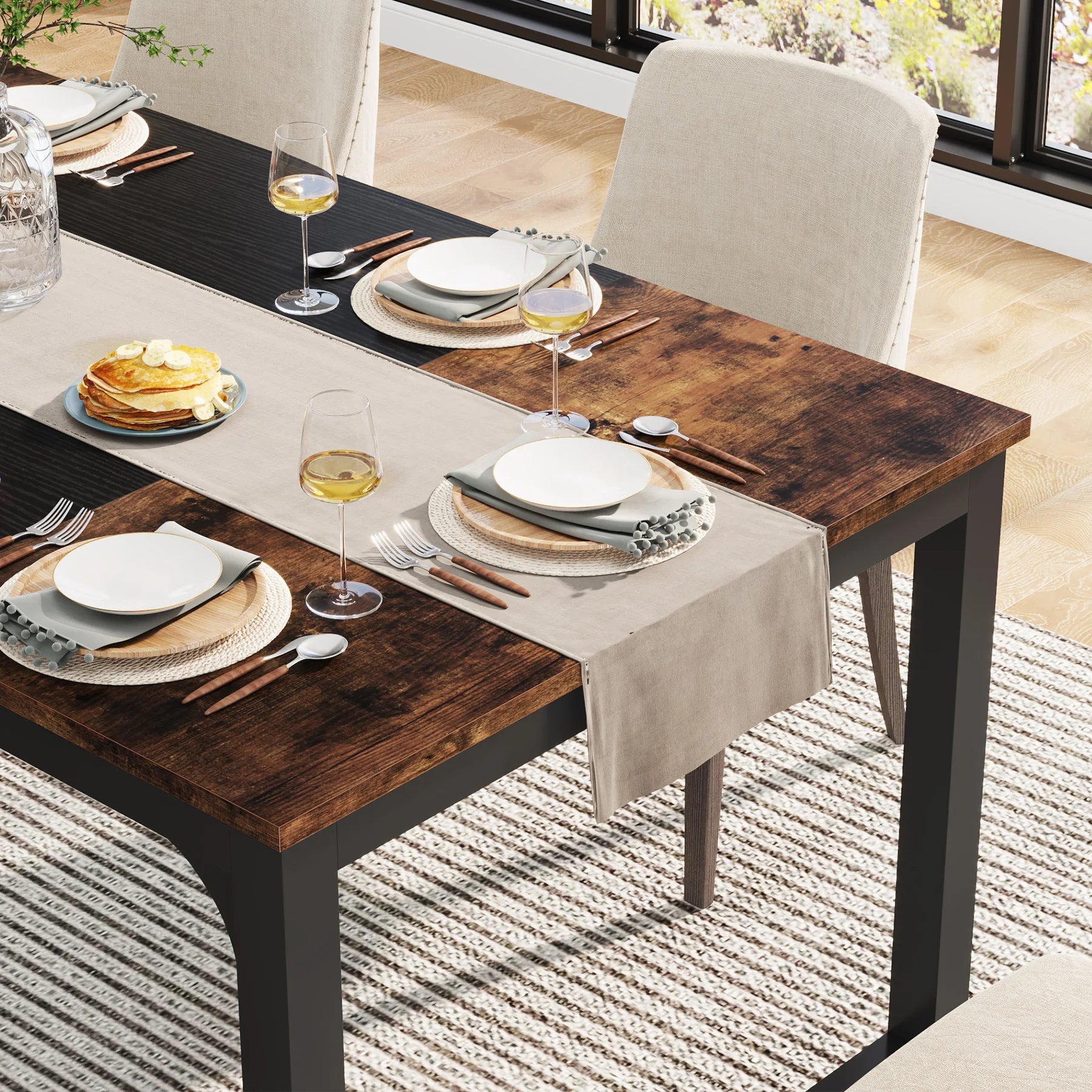 Dining , Industrial Kitchen Table for 6-8 Person,