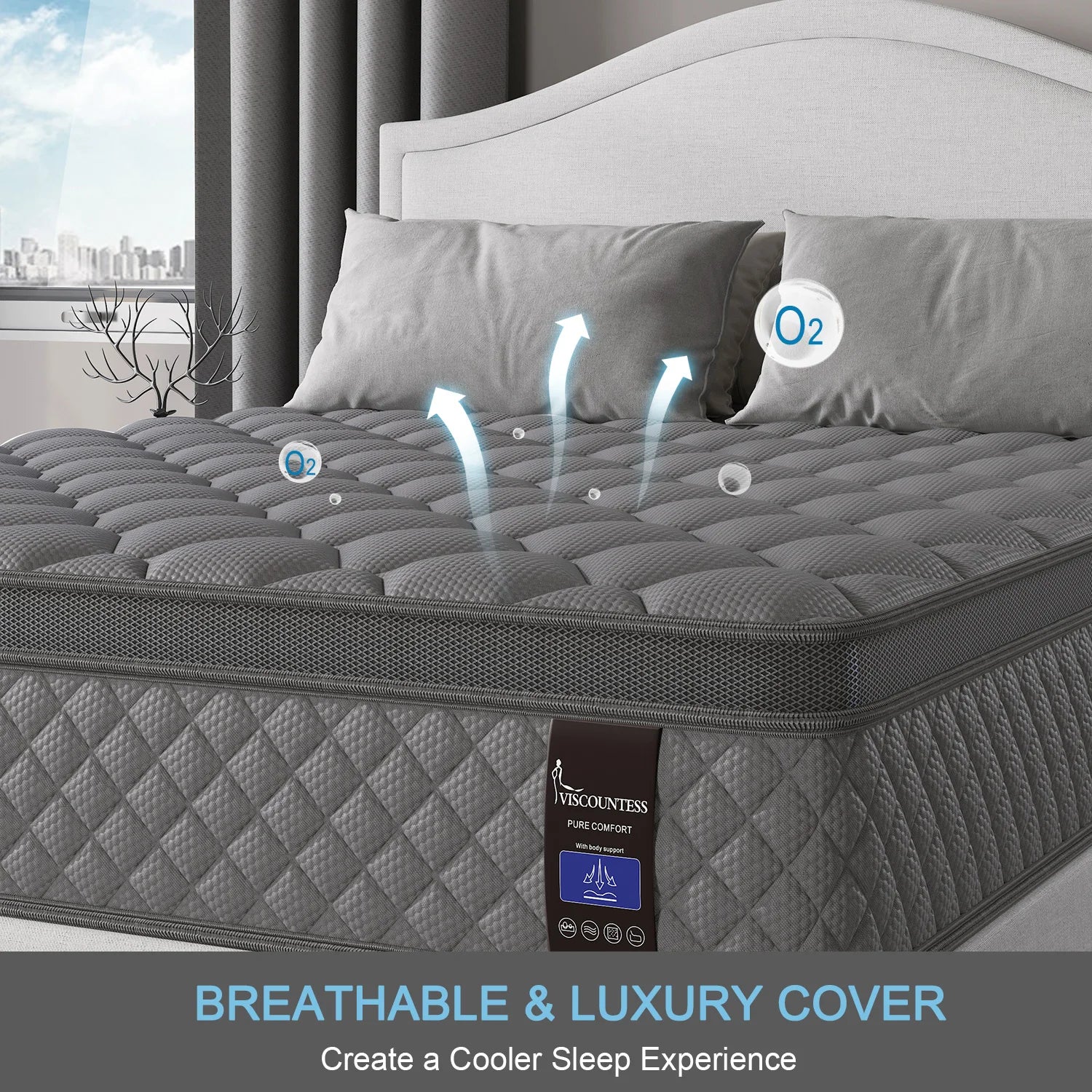 10"12"14"Twin Full Queen King Size Mattress in a Box Hybrid Spring Memory Foam,Euro Top Mattresses Medium Firm for Motion Isolat