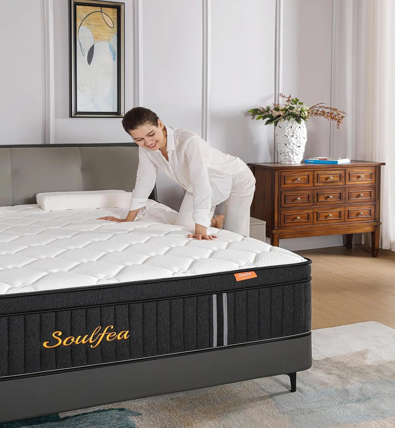 10 Inch Full Size Hybrid Mattress with Memory Foam and Pocket Springs for Edge Support