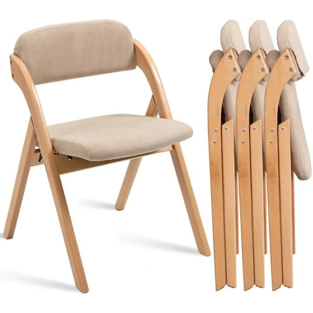 4 Folding Chairs with Padded Cushion