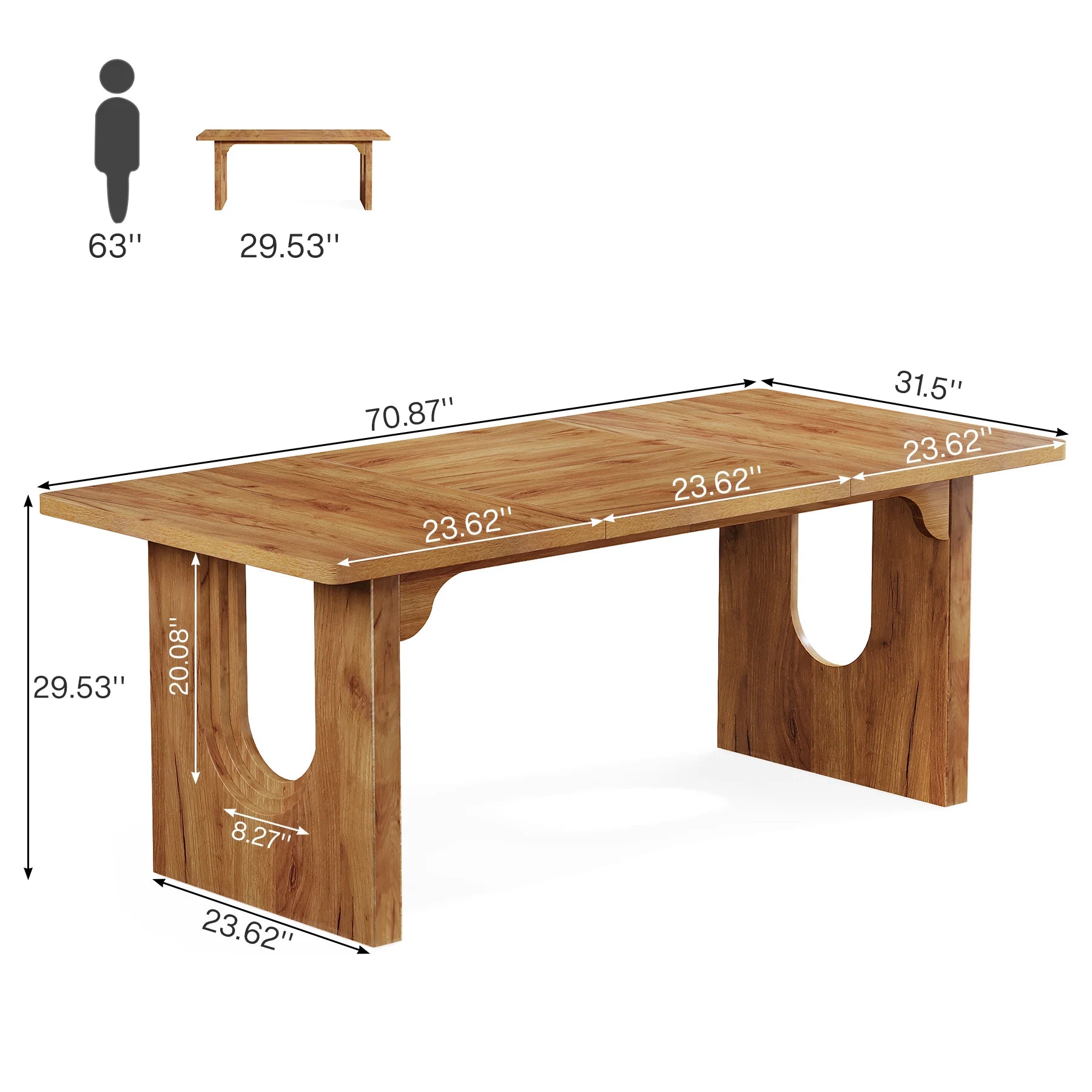Tribesigns Modern Dining Table for 6 to 8 People