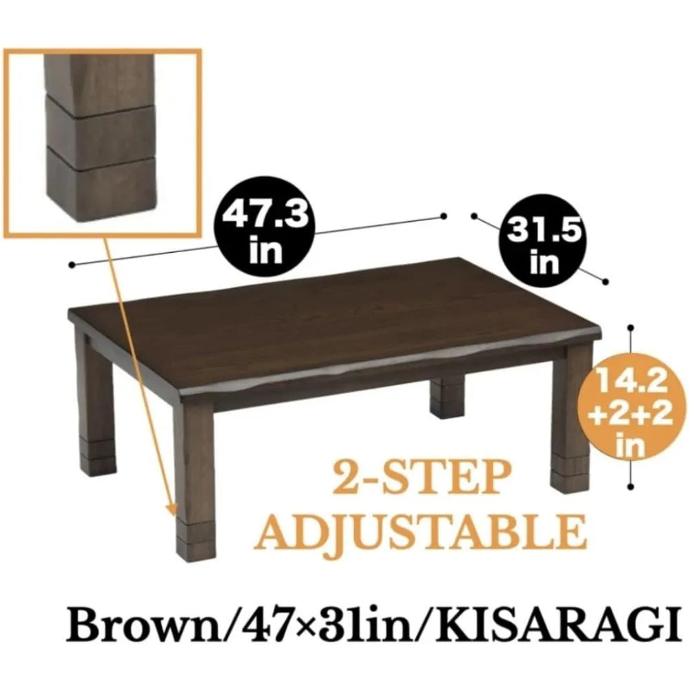 Japanese Kotatsu Table - Heated Wooden Chabudai Furniture