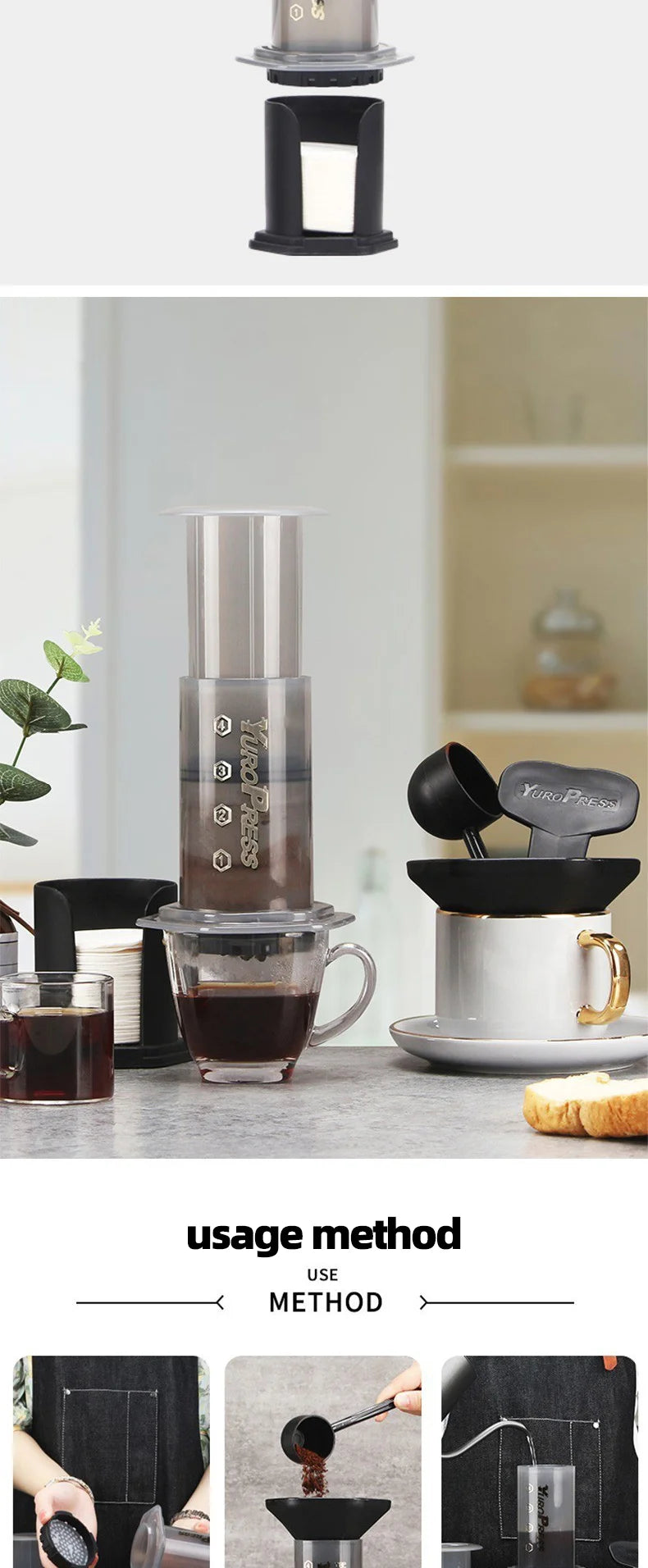 YRP Portable Espresso Coffee Machine French press for Car Or Home