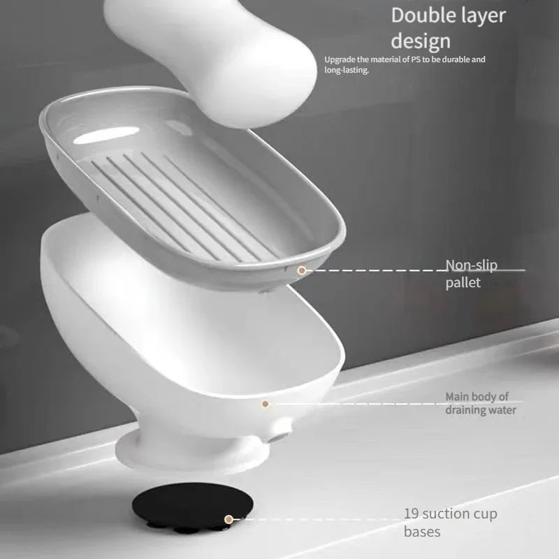 Soap Storage Box –  Double-Layer with Drainage Plate, Detachable