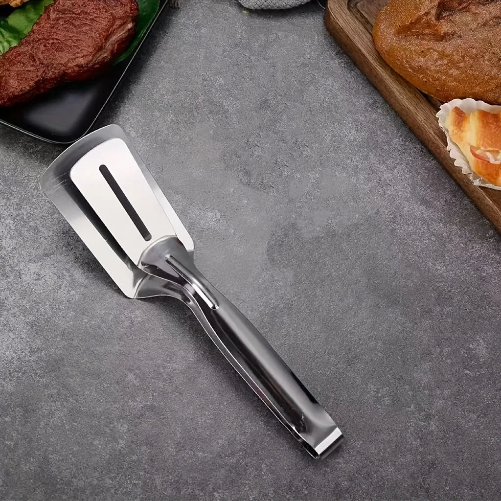 Professional Stainless Steel Food Turner&Tongs,Non-Slip Heat Resistant