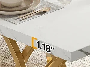 Modern Dining  or Kitchen Table for 4-6 People, Unique Rectangular Table