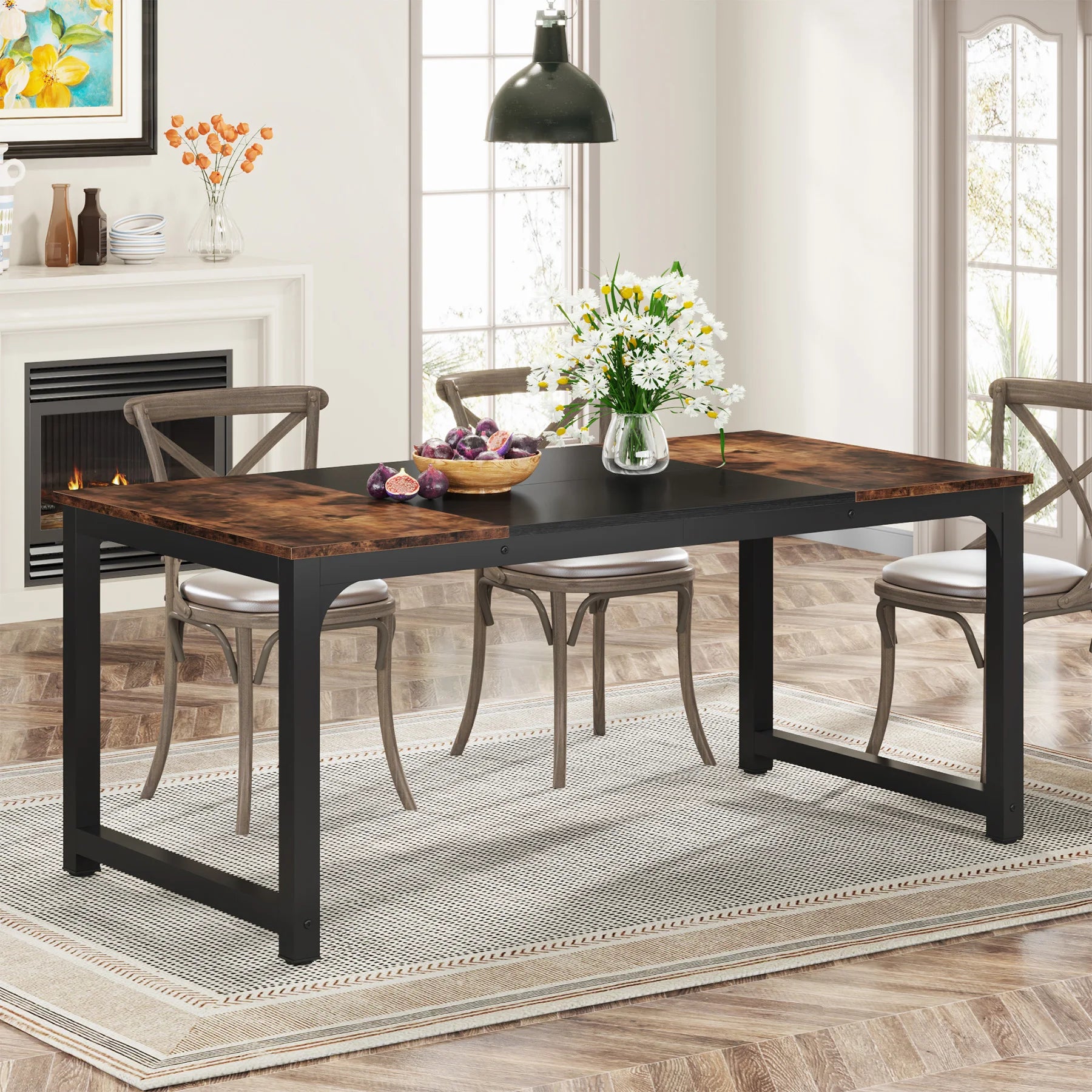 Dining , Industrial Kitchen Table for 6-8 Person,