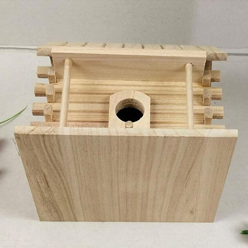 NEW Wood Birds Nest Box Outdoors Roof