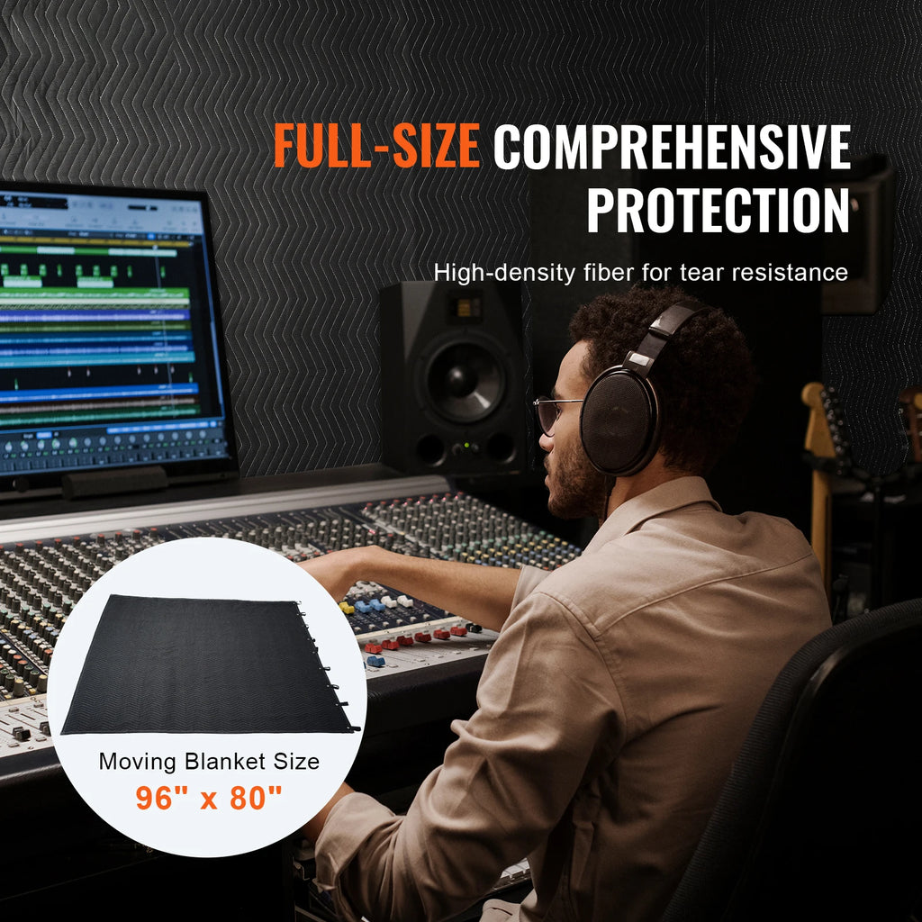 96" x 80" Sound Dampening Blanket Studio Grommeted with Grommets Light Blocker