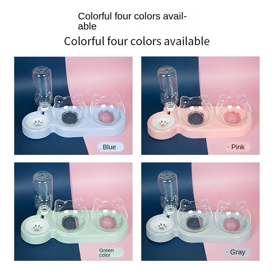 Elevated Double Cat and Dog Bowls- Feeding and Drinking