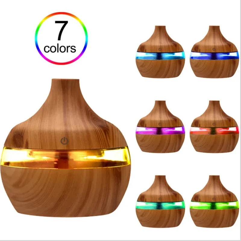 Electric Aroma Air Diffuser Wood Ultrasonic Air Humidifier Essential Oil Aromatherapy