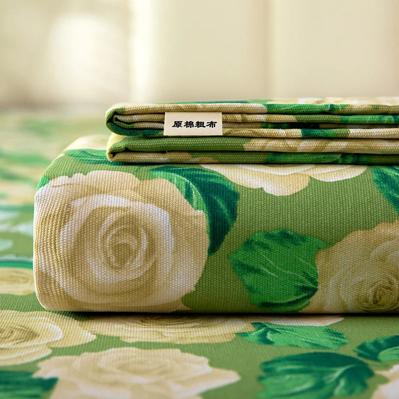 100% Cotton Bed Flat Sheet for Double Bed Flowers Print Top Sheets Single/Queen/King Flat Bedsheets Home Bed Linen Sheets