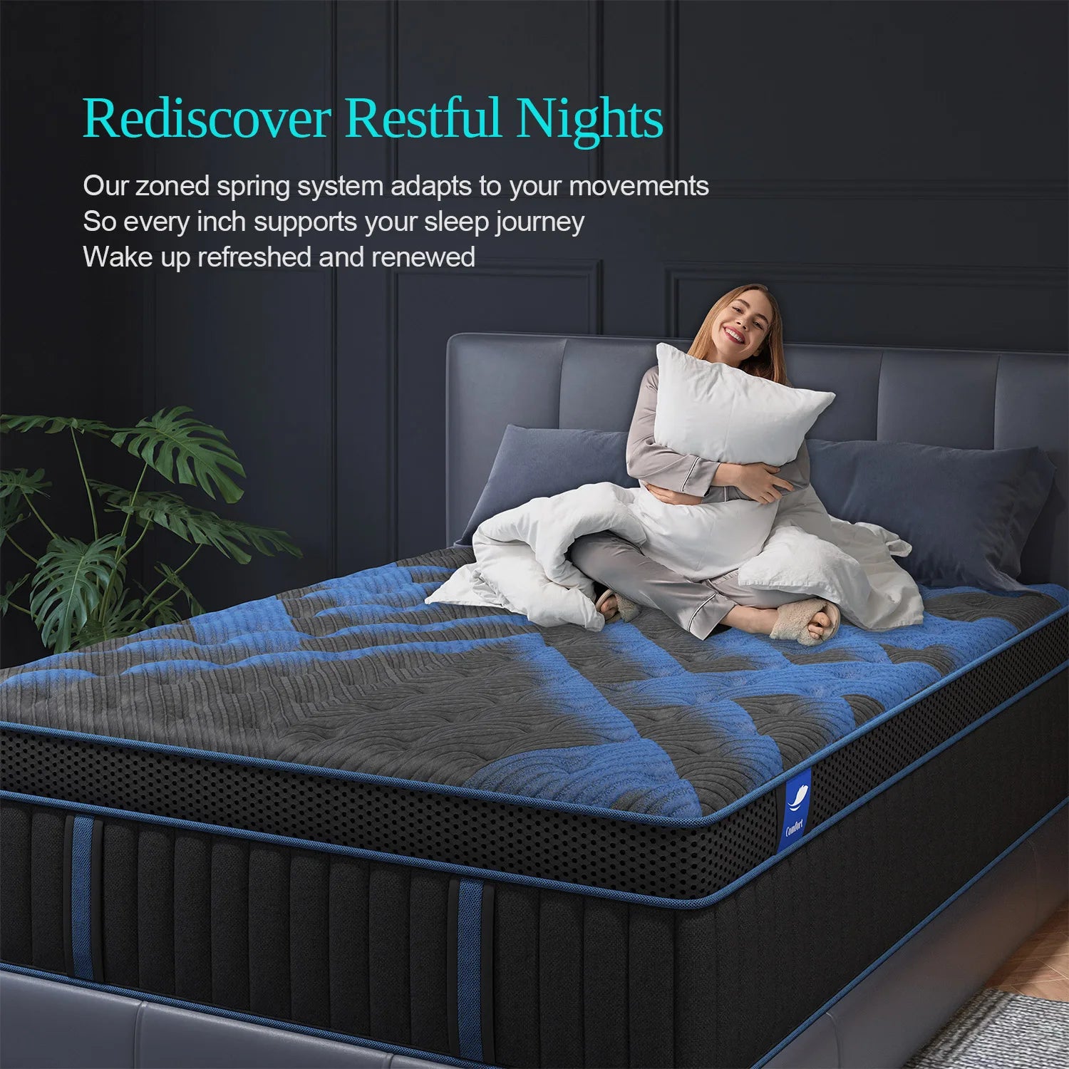 12"Gel Memory Foam Hybrid Pocket Spring Mattress ,Twin ,Full, Queen. King Bed Mattress In A Box, Medium Firm