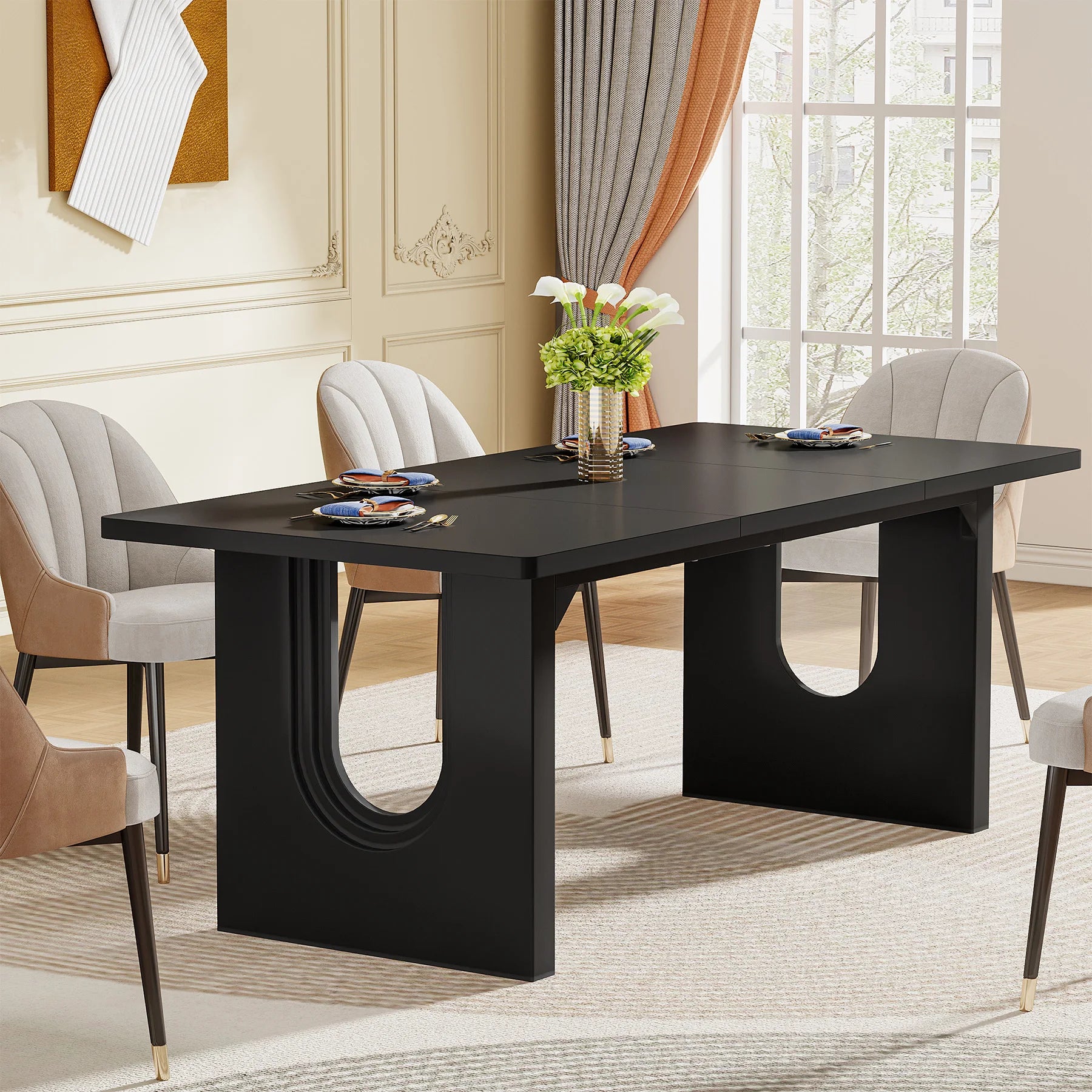 Tribesigns Modern Dining Table for 6 to 8 People