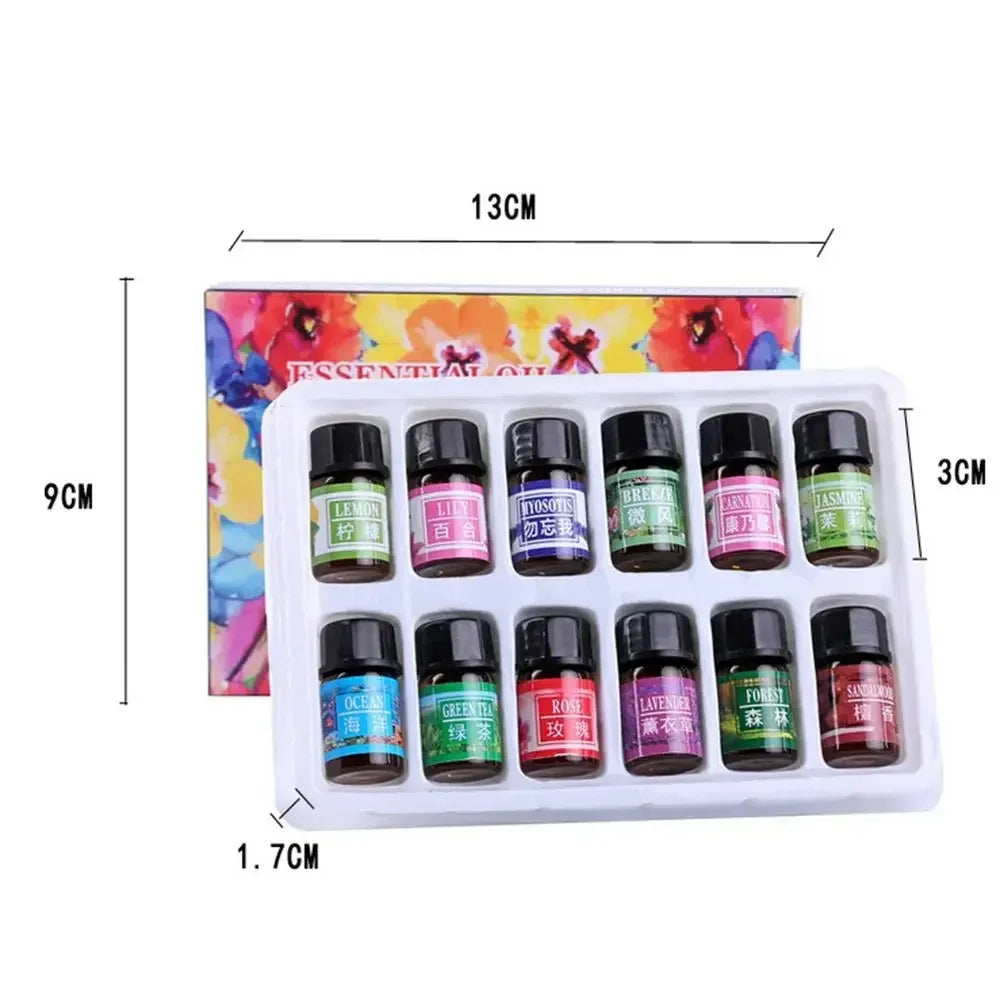 12PCS 3ML Air Freshener Natural Plant Aromatherapy Essential Oil Air Conditioning Perfume