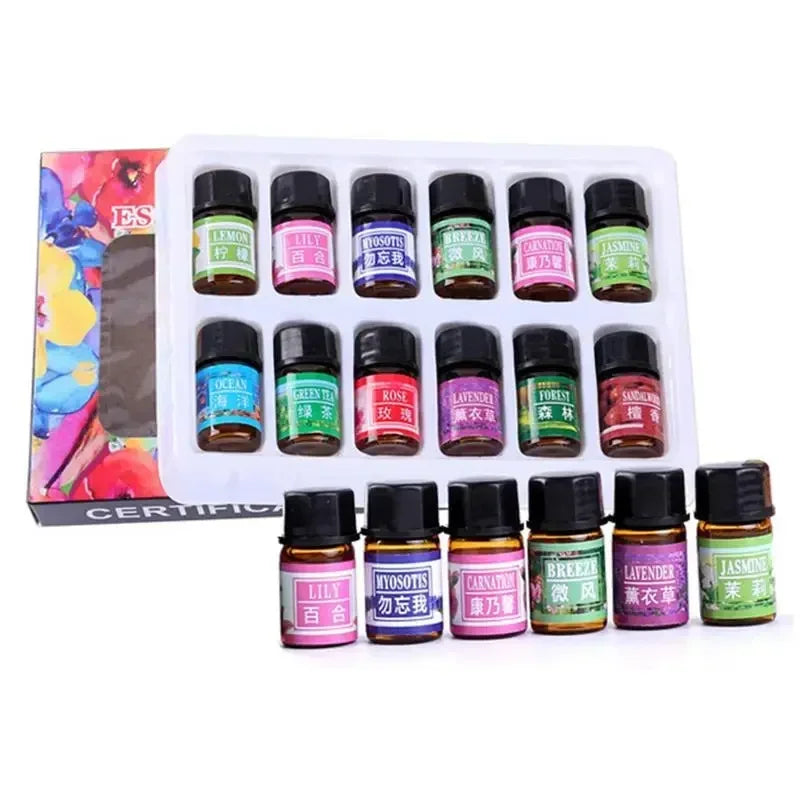 12PCS 3ML Air Freshener Natural Plant Aromatherapy Essential Oil Air Conditioning Perfume