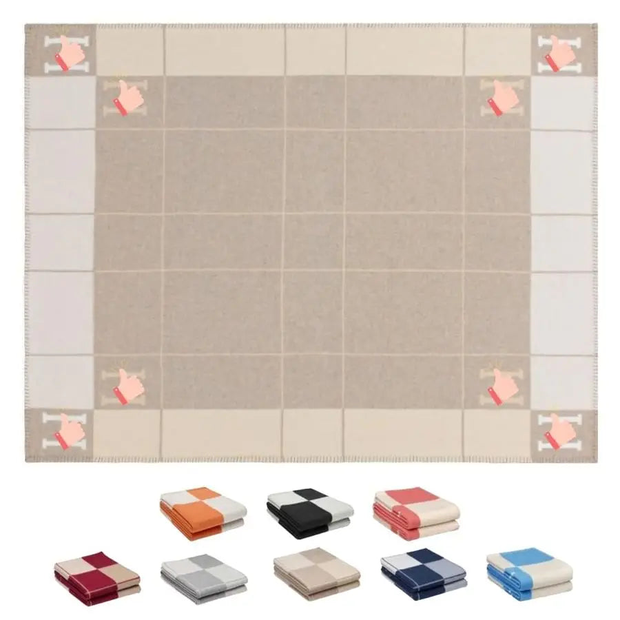 Throw Blanket Faux Fleece Cashmere Plaid Warm Shawl