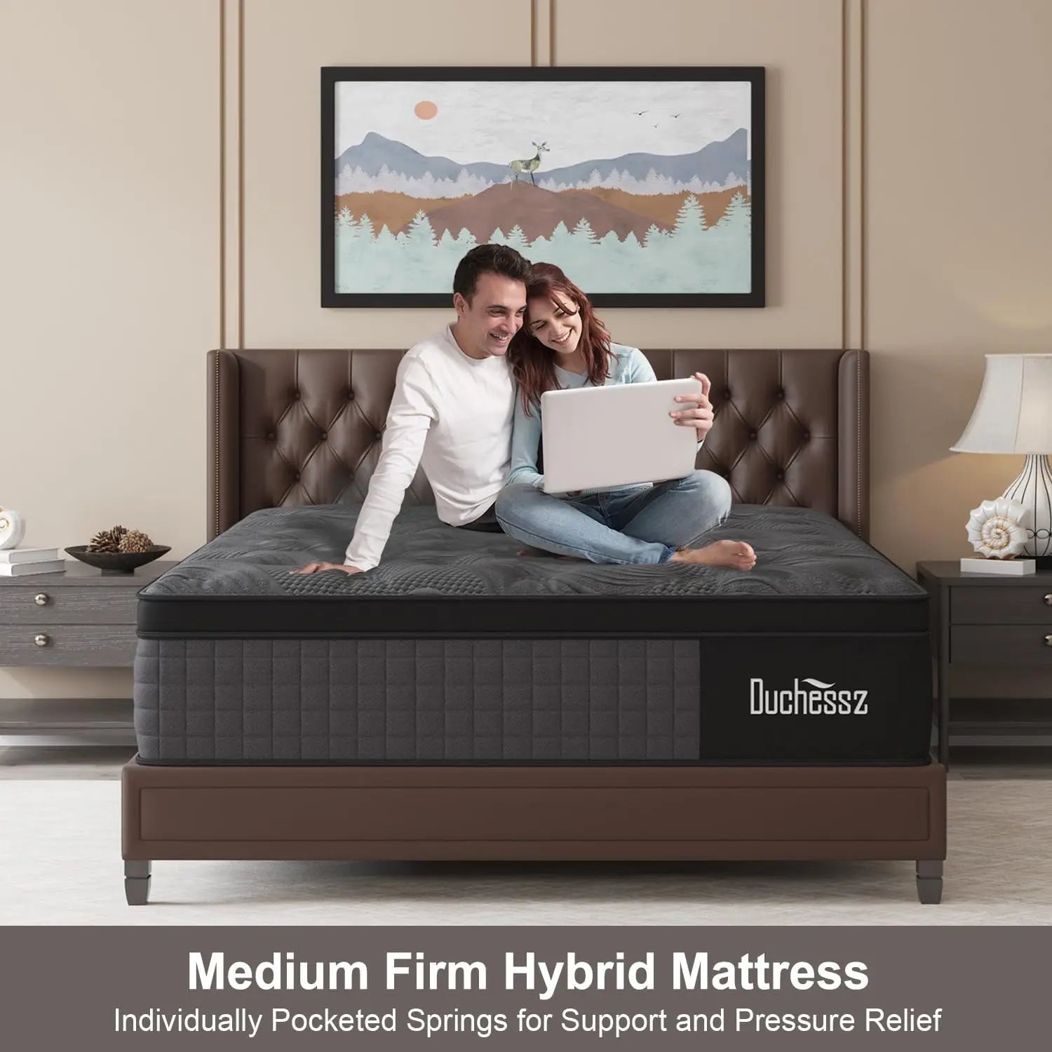 12 Inch Hybrid Queen Mattress with Gel Memory Foam, Pocket Springs, Euro Top for Motion Isolation and Edge Support