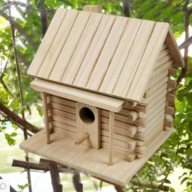 NEW Wood Birds Nest Box Outdoors Roof