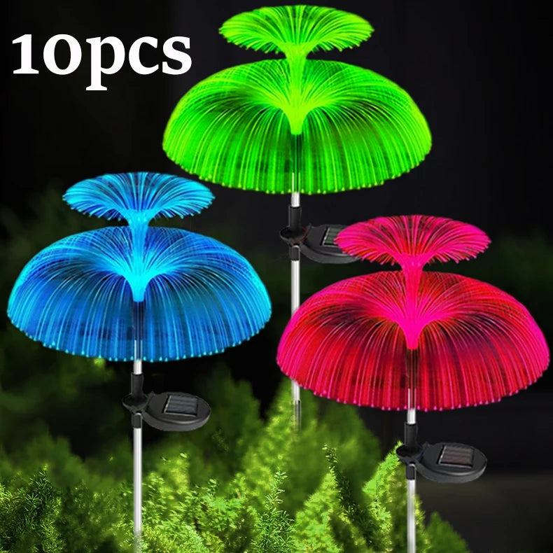 1-10pcs 7Color Changing Outdoor Lamp Solar Jellyfish Lights