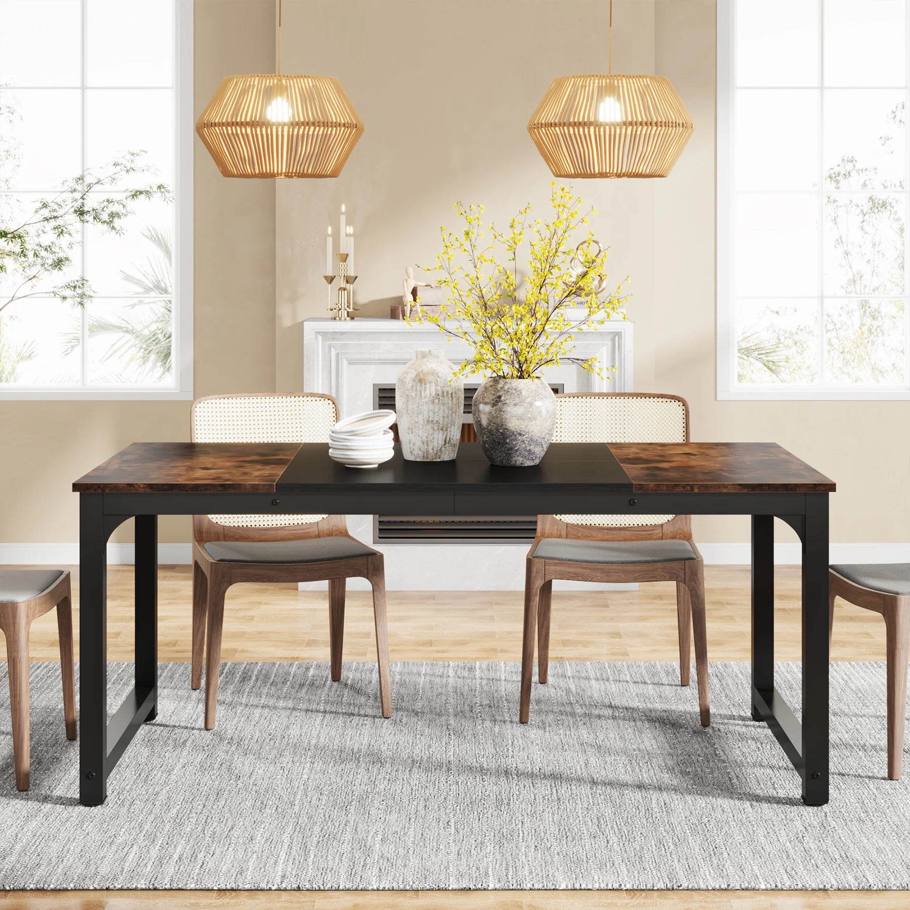 Dining , Industrial Kitchen Table for 6-8 Person,