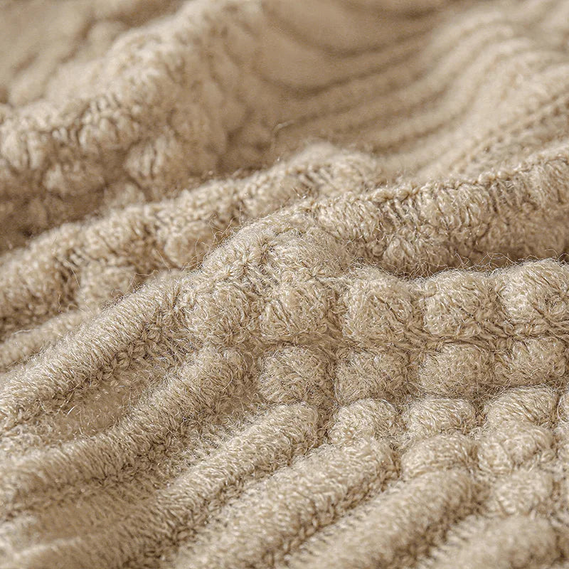 Knitted Thow With Tassels Chunky Vintage Luxury Farmhouse Throw