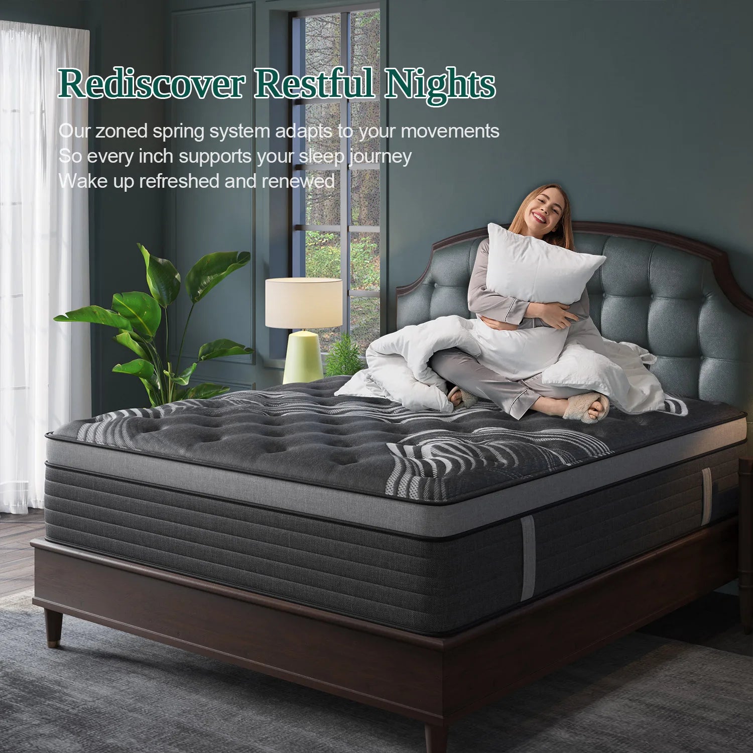 12"14" Gel Memory Foam Hybrid Pocket Spring Mattress Twin Full Queen King