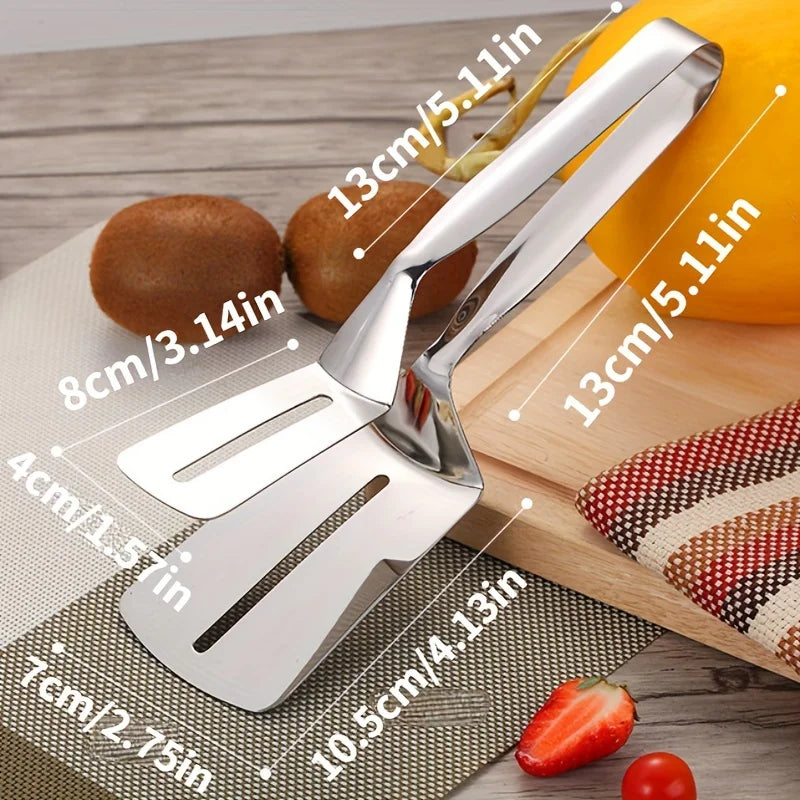 Professional Stainless Steel Food Turner&Tongs,Non-Slip Heat Resistant